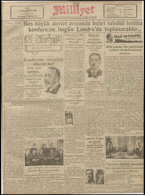  21 KÂNUNUŞANİ 1930 4 üü NUSHA: Sarmrren Beş büyük devlet ara konferaası bugün Londra'da toplanacaktır.. Yabancı sermaye...