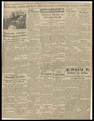 AHL.LİYET , MART 1931 ZARŞAMRA derberler, cuma günleri dükkânlarını açmamağa karar verdiler Rer, Derler kararlaştırdıkları