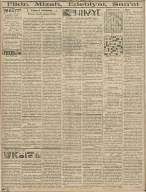    Yülliyet Asrın umdesi “Milliyetir” 8 MAYIS 1931 IJAREHANE — Ankara cadı Ko: 100 Telgraf adresi: Milliyet, zi tanbul,...