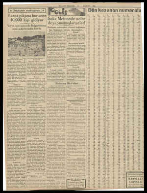  AĞUSTOS 1931 | a | Muhabir mektupları | a | Varna plâj jına her sene 40,000 kişi gidiyor | Saka Mehmede neler İşi gi 2. İde
