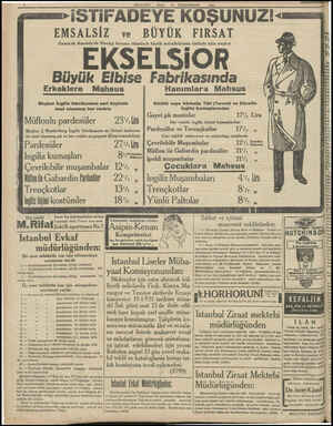    MİLLİYET SALI 24 TEŞRİNİSANI 1931 iSTiFADEYE 'KOŞUNUZI- EMSALSİZ ve BÜYÜK FIRSAT Galata'da Karaköy'de “Börekçi fırınının
