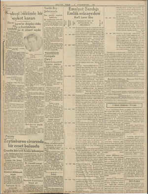    MİLLİYET PAZAR 6 KANUNUEVVEL 1931 | Vecihi Bey | Emniyet Sandığı numaralı altmış üç arşm arsa üzerinde ah- şap iki katta üç