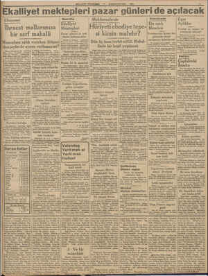    MİLLİYET PERŞ EMBE 17 KANUNUEVVEL 1931 | İEkalliyet mektepleri pazar günleri de açılacak İ Ekonomi İhracat mallarımıza bir