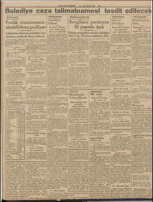  MİLLİYET PERŞEMBE 24 KANUNUEVVEL 1931 Belediye ceza talimatnamesi tesşdit edilecek Mahkemelerde Ekonomi Fındık nizamnamesi-