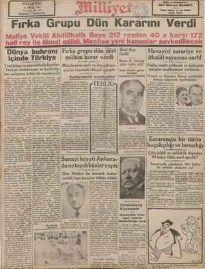    NUSHASI 5 PAZARTESİ 11 NİSAN 1952 7 aci sene, Ne. 2216 ırka UŞTUR Grupu Dün Kararını Verdi Sahip ve Başmuharriri Siirt...