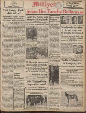  m —& NK a Ne Rİ 2 CUMA 13 MAYIS 1952 7 inci sene Na 2245 KURUŞTUR NUSHASI 5 Yeni Rusyayı kimler | | idare ediyor? Şeflerdeki