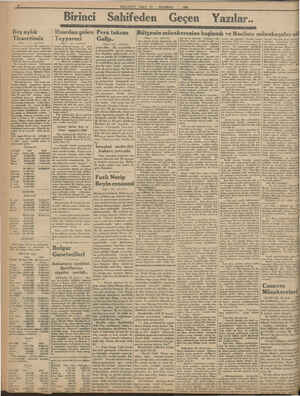      MİLLİYET SALI 21 HAZİRAN 1932 Birinci Sahifeden Geçen Yazılar.. Mısırdan gelen Pera takımı Beşaylık Bütçenin müzakeresine