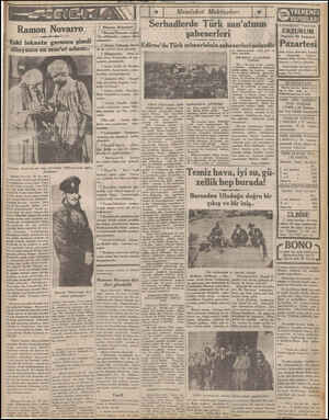    Ramon Novarro Eski lokanta garsonu şimdi dünyanın en mes'ut adamı.. Ramon Novarro en son çevirdiği “Mihracenin oğlu,, |...
