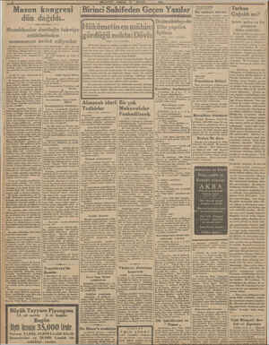       1937 eçen Yazılar MİLLİYET PAZAR İl oOEYLUL Birinci Sahifeden Arnavut! : Mason kongresi | dün dağıldı.. Bir suikast...