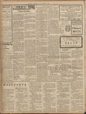    i gülliyet İn ümdesi “MİLLİYET” tir. İ 1 ŞUBAT 1933 İdarehane : Ankara caddesi, | 100 No, 4 © Telgraf adresi : İst....