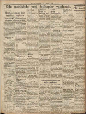    | MILLIVEY BA 15 UBAT 1933 Oda meclisinde yeni intihaplar yapılacak... Ekonomi Haşhaş ziraatı için tetkikat başlıyor Teşkil