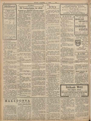    Tiilliyet 4 MART 1933 İdarehane: Ankara caddesi, 100 No. Yazı işleri Müdürlüğü 24319 İdare ve Matbaa 24310 ABONE ÜCRETLERİ