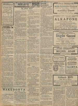   E-- gililliyet 28 MART 1933 İdarahana : Ankara caddesi, 100 Ne, Telgraf adresi ; İst. Milliyet Telefon Numaraları! amm ee