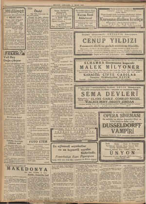    gililliyet 5 NİSAN 1933 İdarehane : Ankara caddesi, 100 Na, Telgraf »öresi ; İst Milliyet Yazı işleri Müdürlüğü £ İdare ve