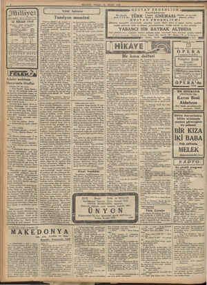    ken zi İle İk dike Asrın umdesi “MİLLİYE 16 NİSAN 1933 Idarebane : Ankara caddesi, 100 Ne. Telgraf süresi ; İst Milliyet