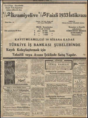  s3 kı “1 İ. Fevzi Paşa . Diyarbekir Demir Yolu İnşaatına tahsis edilecek olan İhraç Fiat: 93 Ifa müddeti: 20 Sene Cem'an 188