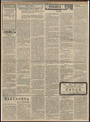  Asrın umdesi “MİLLİYET ”tir. 10 MAYIS 1933 Idarehane : Ankara caddesi, 100 No. Telgraf adresi Telefon N ABONE ÜCRETLERİ :...