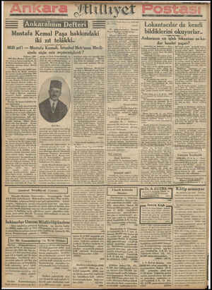  Milli şef! Ankara; 1921 Milli Reis Mustafa Kemal Paşa- nın vaziyeti, hususi muhitlerde, be- le Meclis koridorlarında sık ye