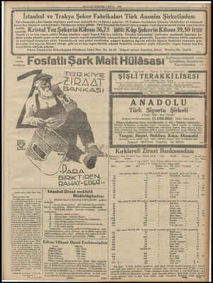  MİLLİYET PERŞEMBE 7 EYLOL 1933 iha TEME KR DR EZ İstanbul ve Trakya Şeker Fabrikaları Türk Anonim Şirketinden: © Fakrikamızda