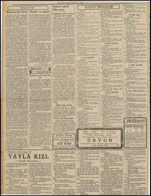  Iktisadi MİLLİYET PAZAR 10 EYLOL 1933 bahisler Nasyonalist devir, Otarki ve sanayi Hiç şüphe yok ki, Londra cihan iktı- sat