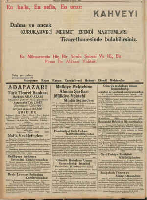    p MİLLİYET PERŞEMBE 21 EYLOL BLU En halis, En nefis, En ucuz: KAHVEYİ Daima ve ancak KURUKAHVECİ MEHMET EFENDİ MAHTUMLARI