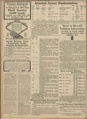  La Tayyare piyangosu 16. ıncı Tertip 2. inci keşide 11 Kânunuevvel 1933 dedir Büyük ikramiye 25,000 Liradır Bu keşidede...