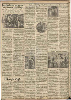  6 MİLLİYET PERŞEMBE 8 ŞUBAT 1934 İstanbullunun geçinmesi | bu günlerde pahalılaştı Yiyecek maddelerinde tereffü var Belediye