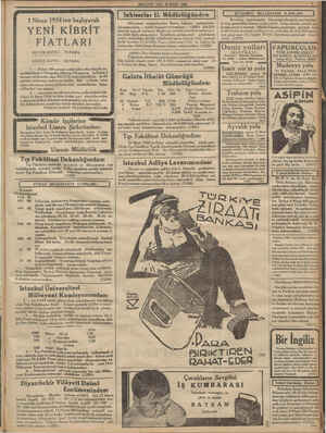    1 Nisan 1934 ten başlıyarak YENİ KİBRİT FİATLARI BUYUK KUTU: 70PARA KUÇUK KUTU: 6OPARA 1 — Halen 100 paraya satılmakta ölan