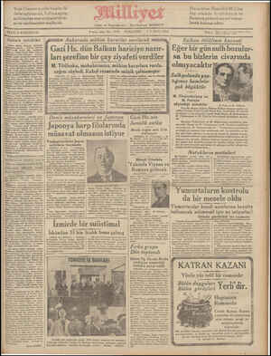 Milliyet Gazetesi 1 Kasım 1934 kapağı