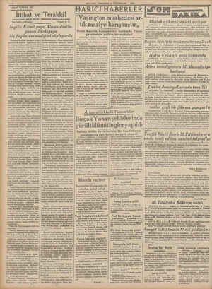   TARİHİ TEFRİKA: 182 İttihat ve MİLLİYET PERŞEMBE 8 TEŞRİNİSANI 1934 Terakki! (BAHAEDDIN ŞAKIR BEYIM BIRAKTIĞI VESİKALARA
