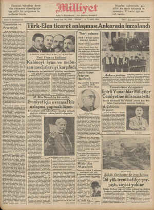 Milliyet Gazetesi 11 Kasım 1934 kapağı