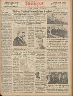 Milliyet Gazetesi 15 Kasım 1934 kapağı
