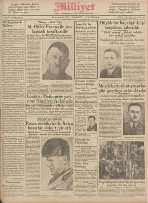 Milliyet Gazetesi 19 Kasım 1934 kapağı