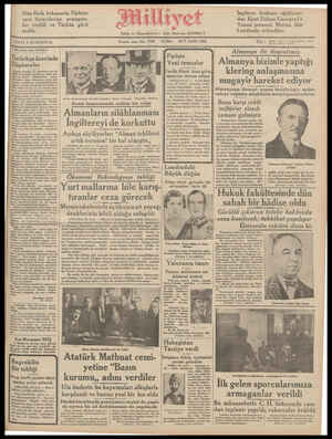 Milliyet Gazetesi 30 Kasım 1934 kapağı