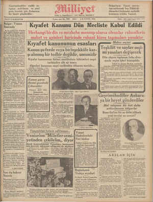 Milliyet Gazetesi 4 Aralık 1934 kapağı