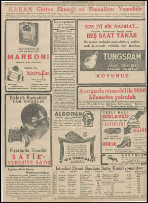  MILLIYET CUMA 7 KANUNEVVEL 1934 Şekerli olanlara ekmek, francala ve nişastalı maddelerle şeker ve şeker mamulâtı zehirdir.