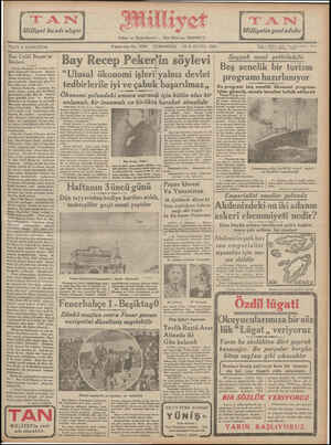 Milliyet Gazetesi 15 Aralık 1934 kapağı