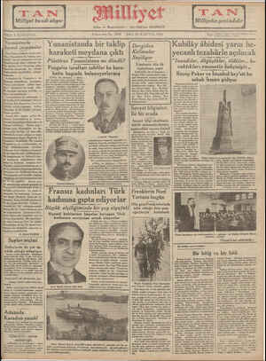 Milliyet Gazetesi 25 Aralık 1934 kapağı
