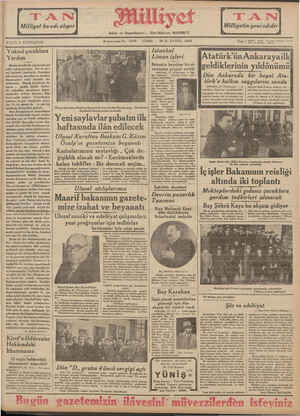 Milliyet Gazetesi 28 Aralık 1934 kapağı