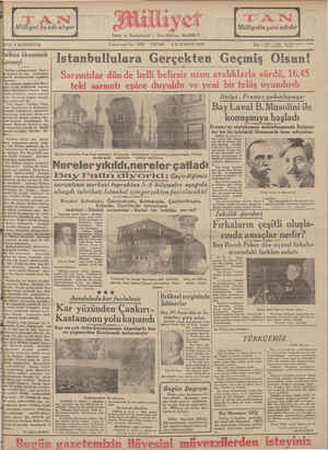 Milliyet Gazetesi January 6, 1935 kapağı