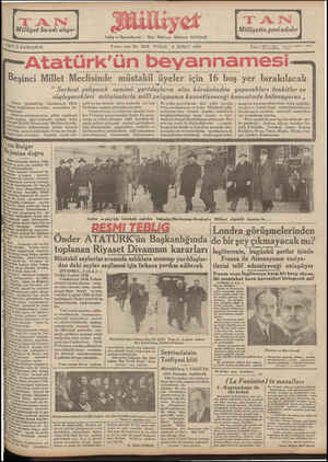 Milliyet Gazetesi February 3, 1935 kapağı