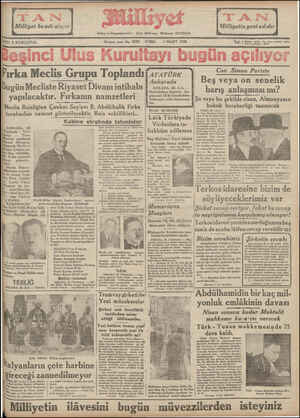 Milliyet Gazetesi March 1, 1935 kapağı