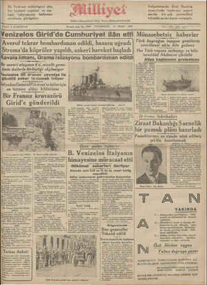 Milliyet Gazetesi March 11, 1935 kapağı