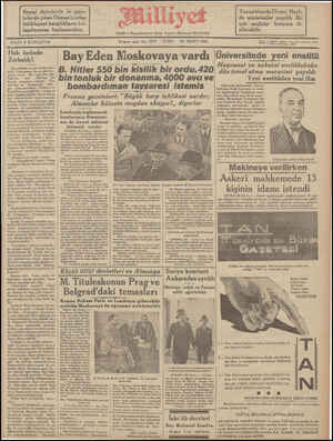 Milliyet Gazetesi 29 Mart 1935 kapağı