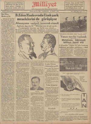 Milliyet Gazetesi 30 Mart 1935 kapağı