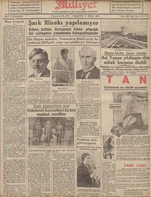Milliyet Gazetesi 6 Nisan 1935 kapağı