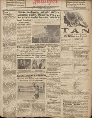 Milliyet Gazetesi 13 Nisan 1935 kapağı