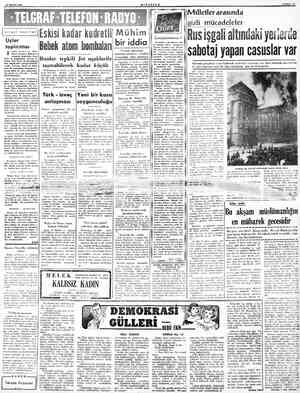  14 MAYIS 1956 —— SİYASİ vnzıvnl Üçler toplantısı B hgiliz, Pransız ve Ame- rikan Daşişleri Bakanları arasında Kancaster Hou-