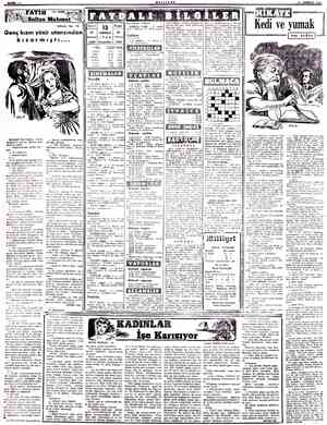  MİLLİYET 18 TEMMUZ 1950 A SFATİH N Sultan O veson: AYHAN ; ŞA Mehmet 5$ vT Genç kızın yüzü utancından kızarm Sofradaki boş
