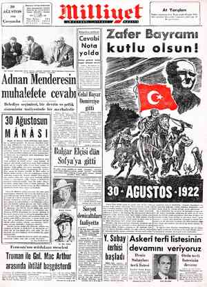  c Başyazarı: Ali Naci KARACAN Adres: Nuruosmaniye, Türbedar Sokak No: 18-İSTANBUL Tolgrat : MİLLİYET - İstanbul vit 1 — safı;